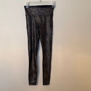 SPANX Women's Leopard Print High-Waist Leggings - Black Brown